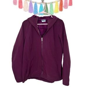 Columbia Plum Purple Eggplant Sherpa Lined Hooded Zip Up Coat Jacket Extra Large